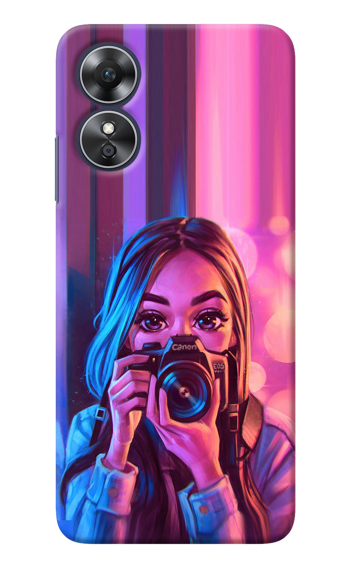 Girl Photographer Oppo A17 Back Cover