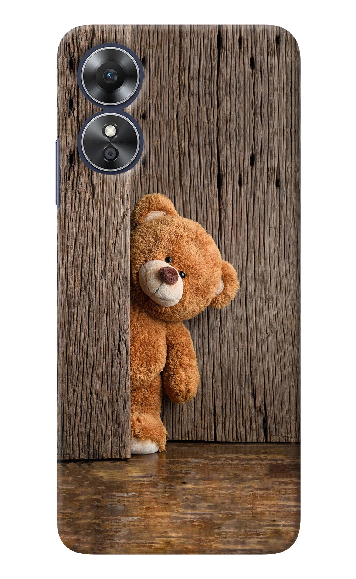 Teddy Wooden Oppo A17 Back Cover