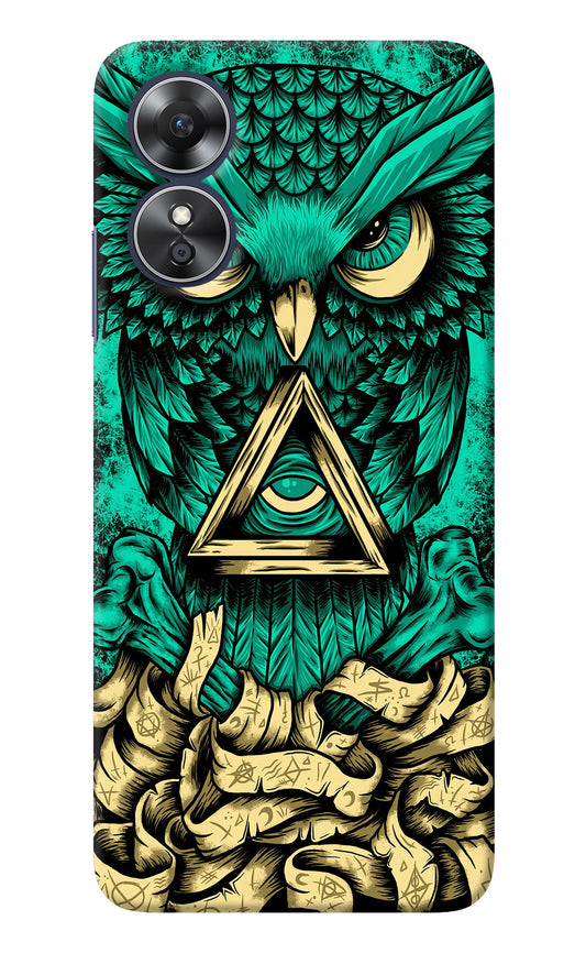 Green Owl Oppo A17 Back Cover