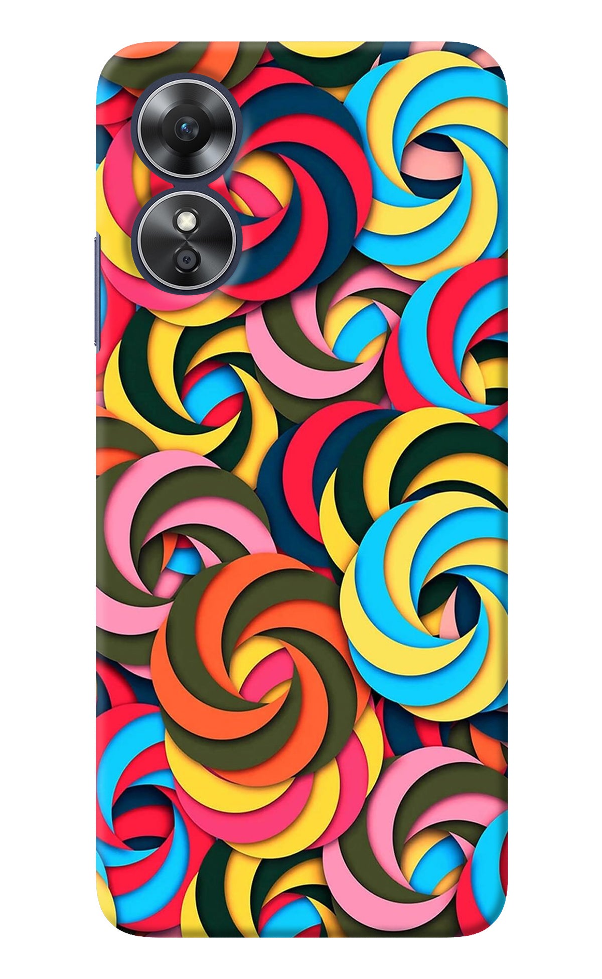 Spiral Pattern Oppo A17 Back Cover