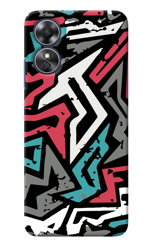 Geometric Graffiti Oppo A17 Back Cover