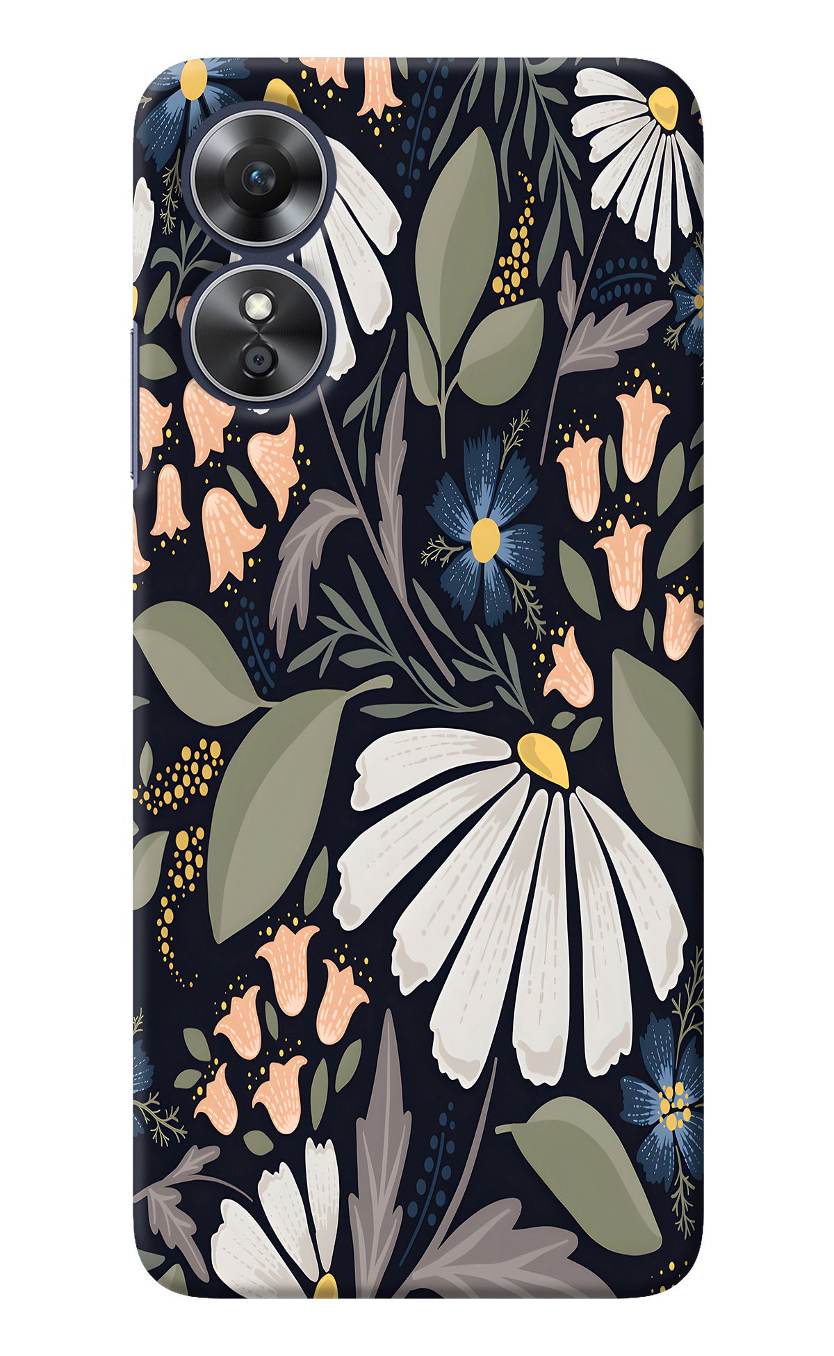 Flowers Art Oppo A17 Back Cover