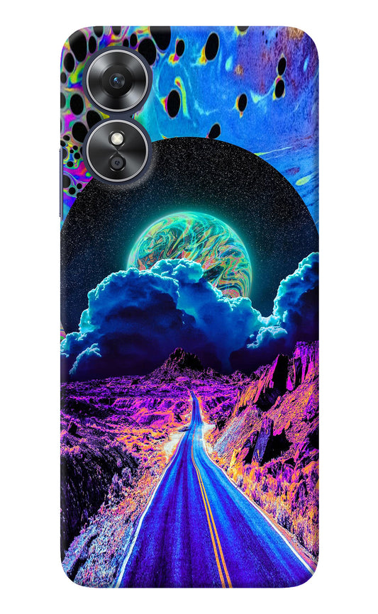 Psychedelic Painting Oppo A17 Back Cover