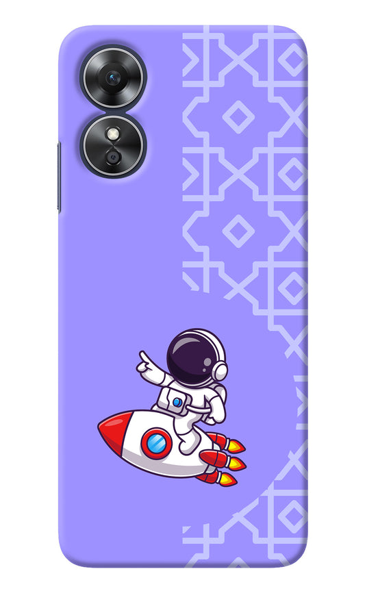 Cute Astronaut Oppo A17 Back Cover