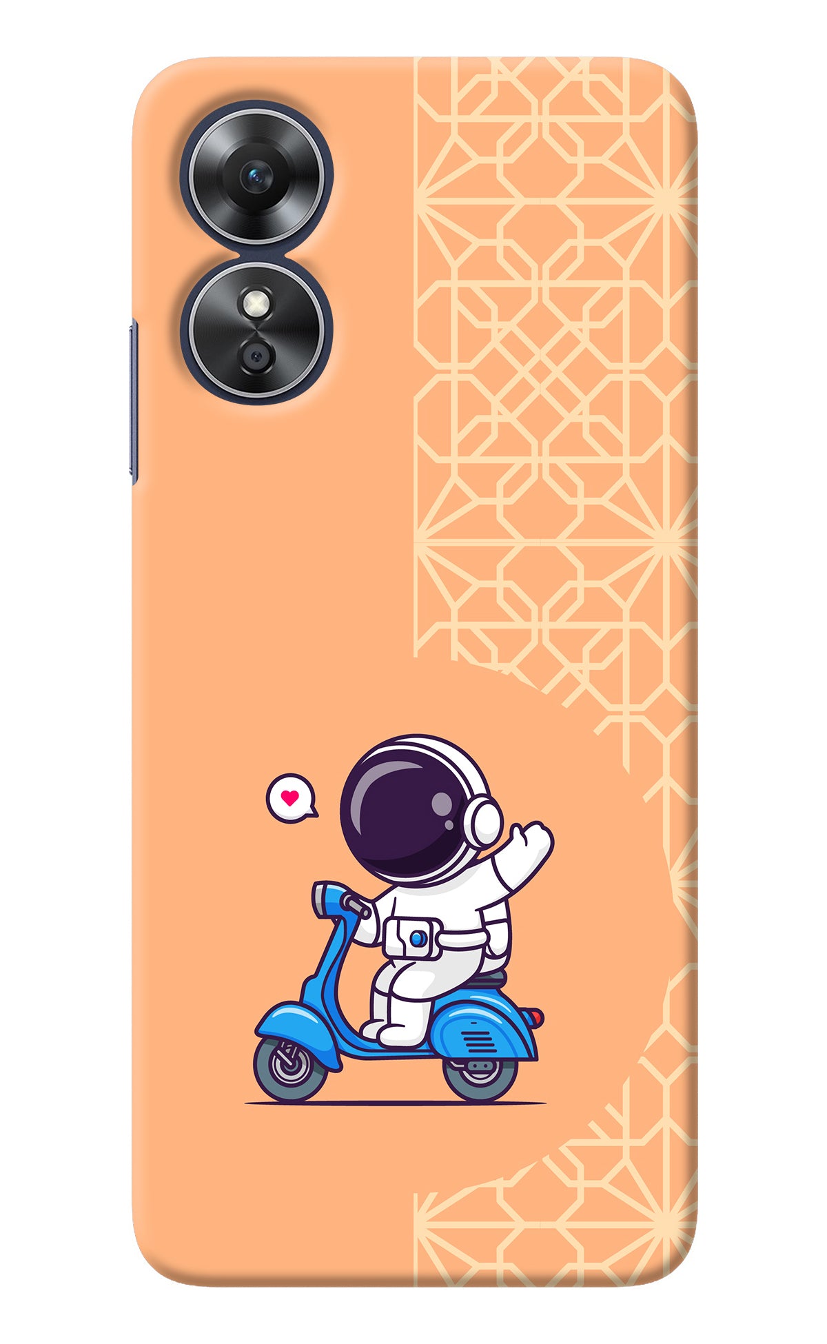 Cute Astronaut Riding Oppo A17 Back Cover