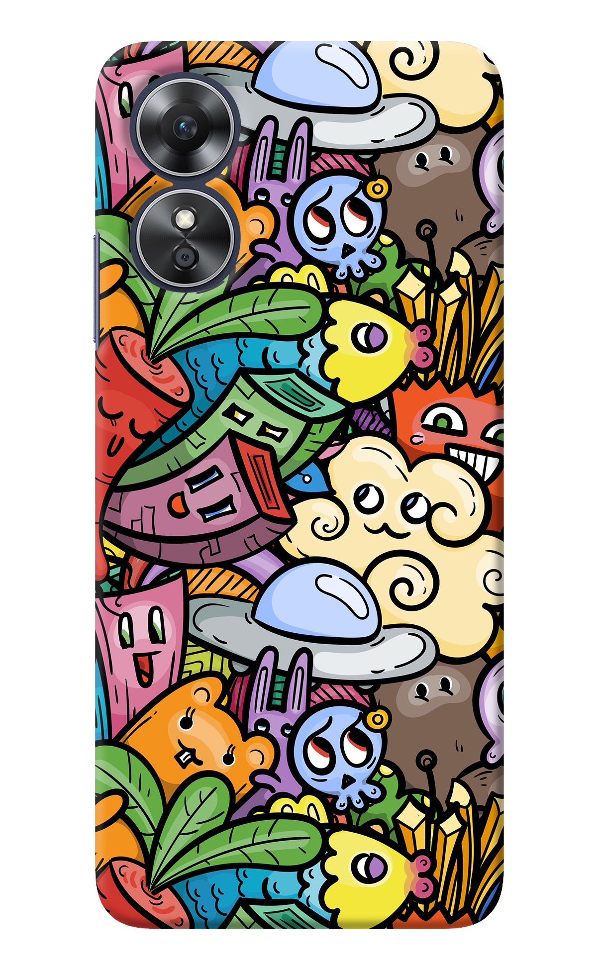 Veggie Doodle Oppo A17 Back Cover