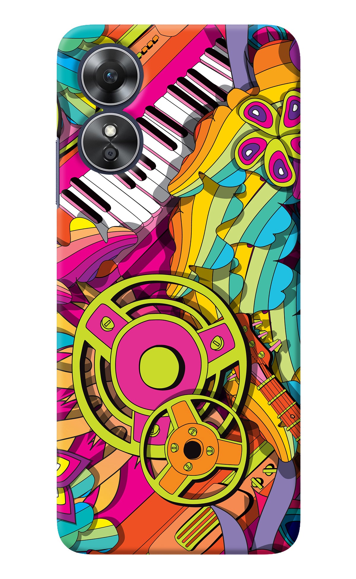 Music Doodle Oppo A17 Back Cover