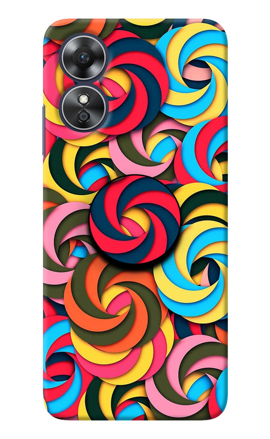 Spiral Pattern Oppo A17 Pop Case