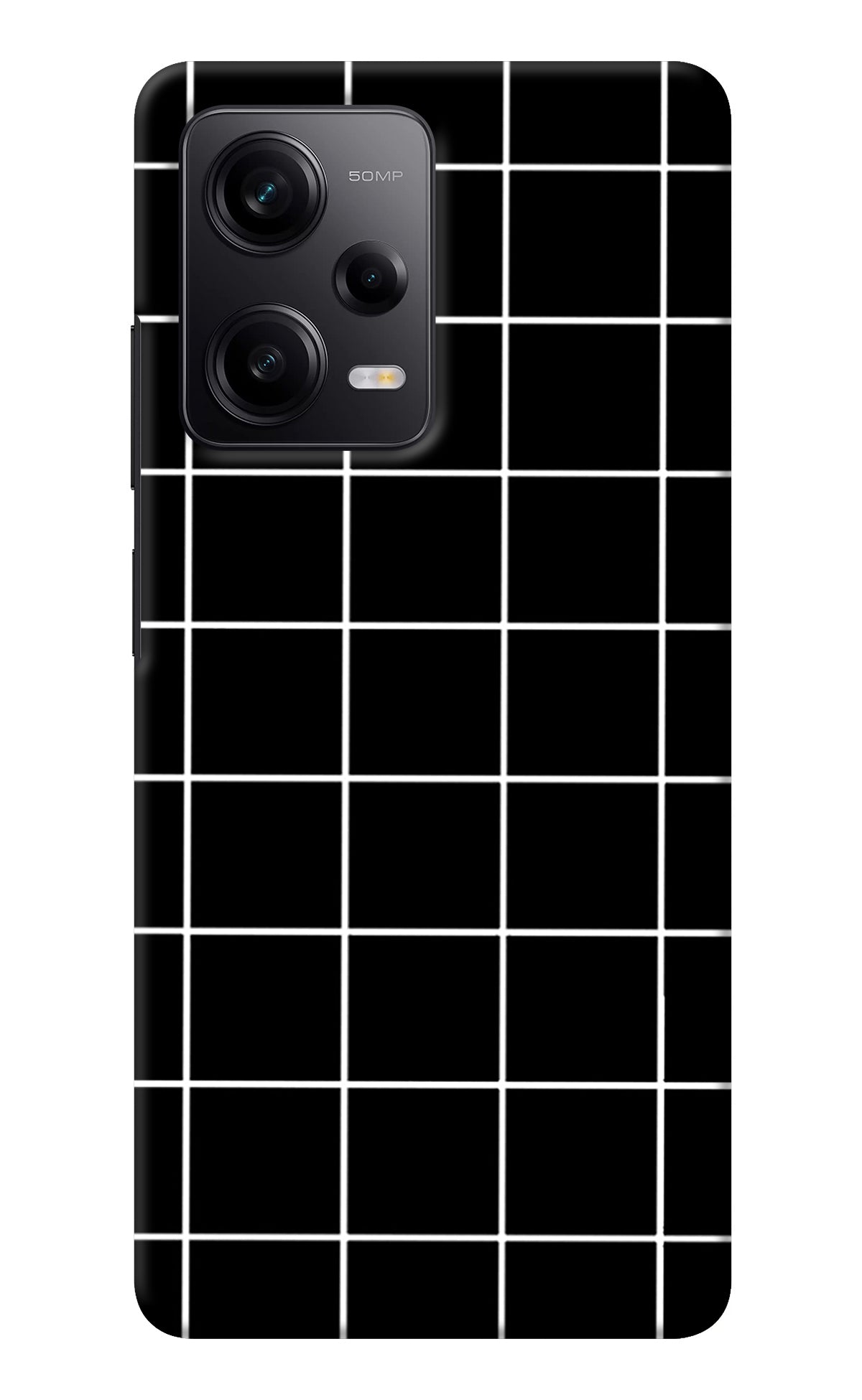 White Grid Poco X5 5G Back Cover