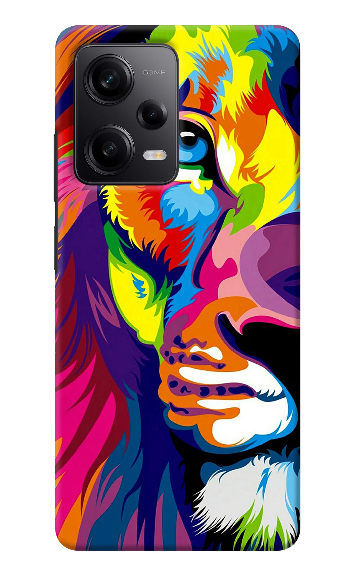 Lion Half Face Poco X5 5G Back Cover