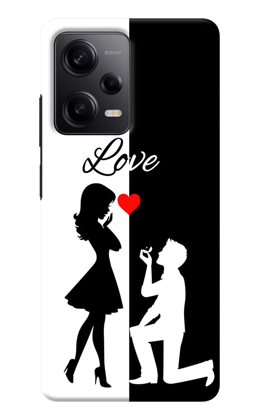 Love Propose Black And White Poco X5 5G Back Cover