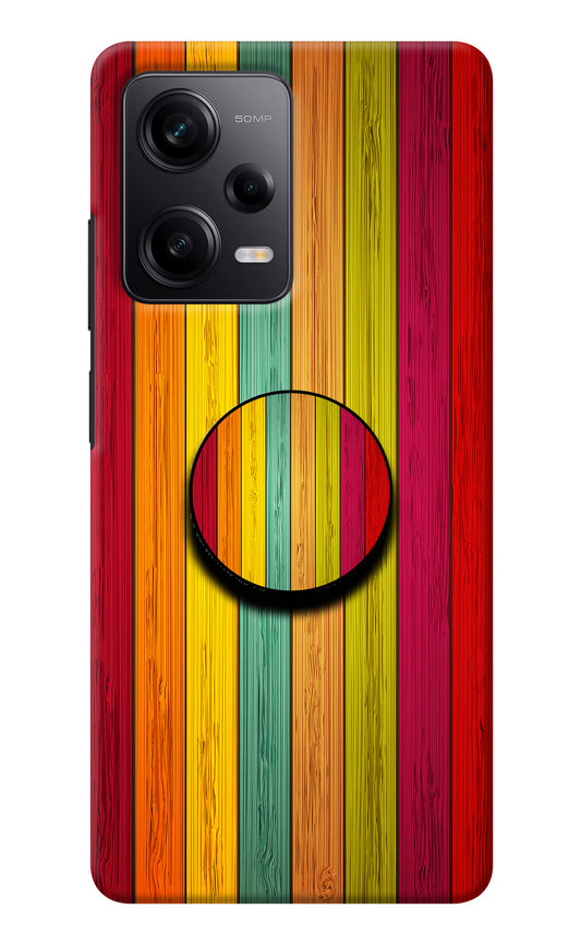 Multicolor Wooden Poco X5 5G Pop Case