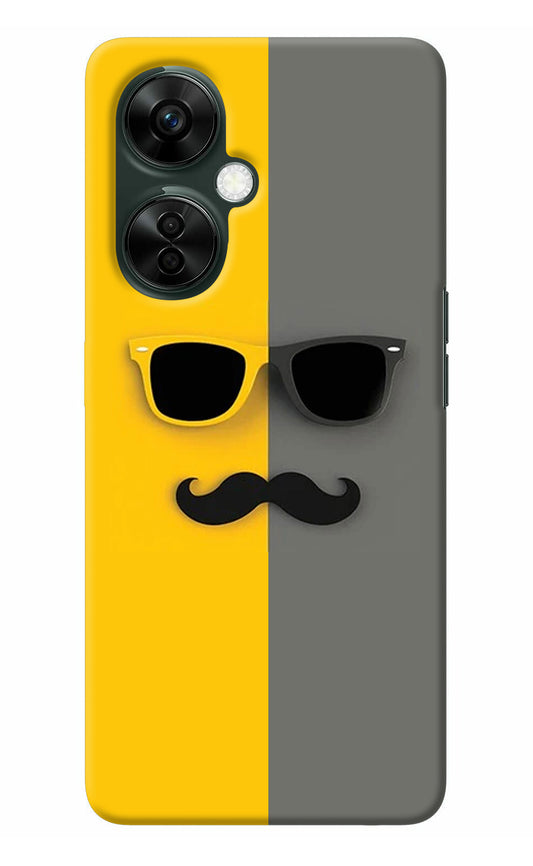 Sunglasses with Mustache OnePlus Nord CE 3 Lite 5G Back Cover