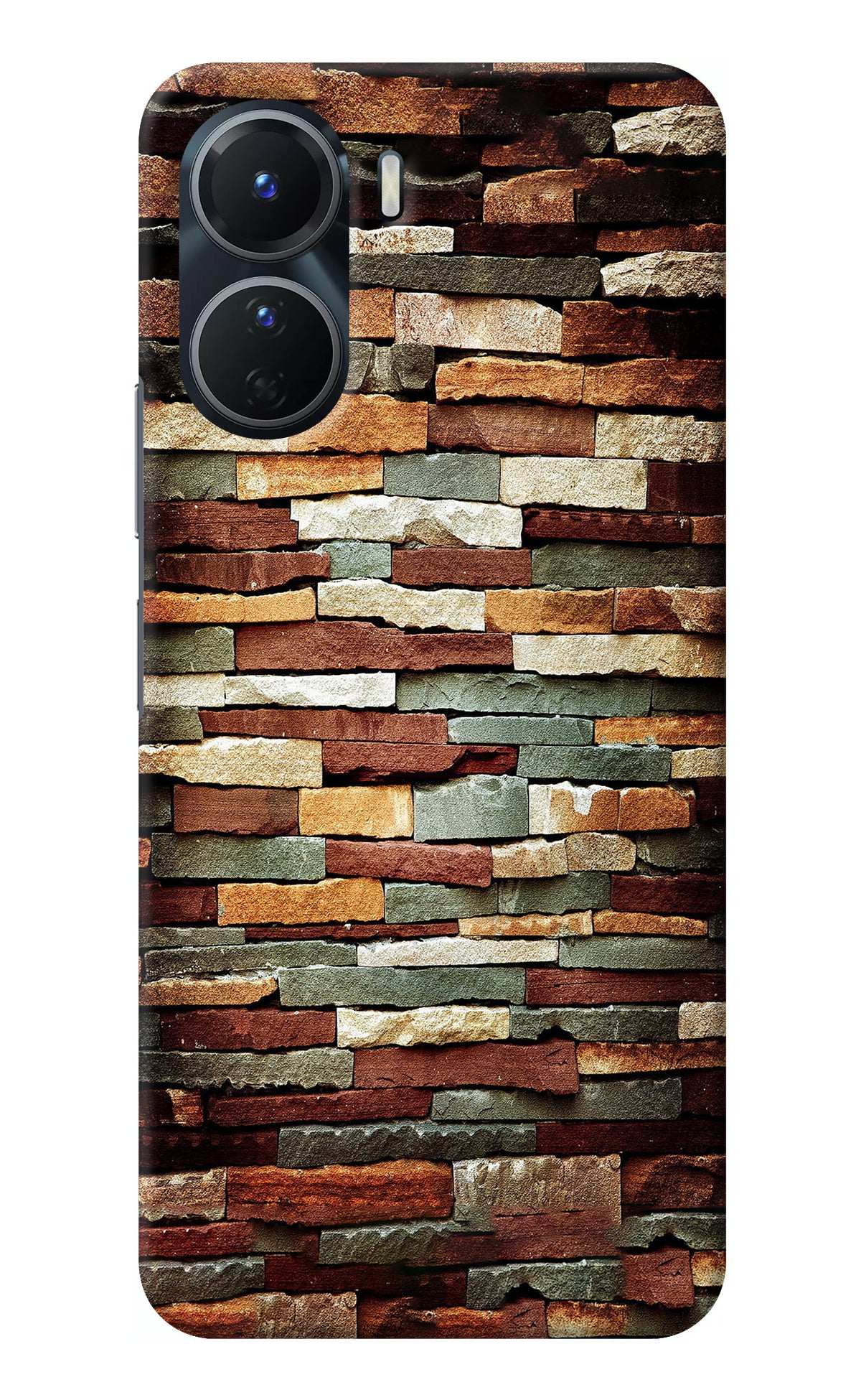 Bricks Pattern Vivo Y56 5G Back Cover