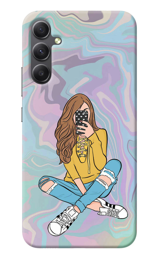 Selfie Girl Samsung A34 5G Back Cover