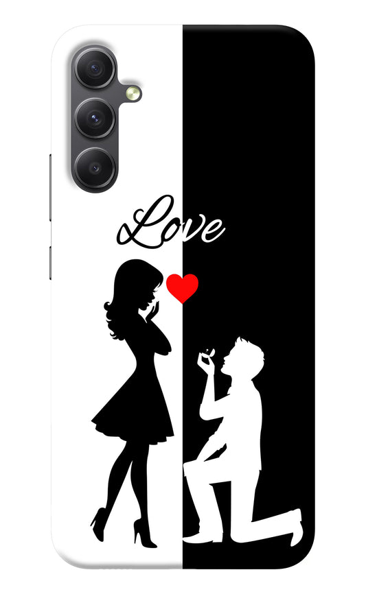 Love Propose Black And White Samsung A34 5G Back Cover