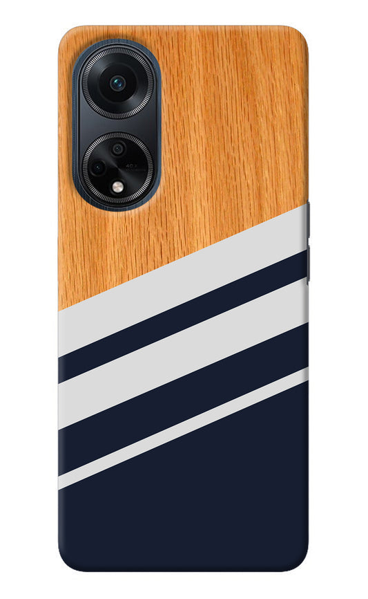 Blue and white wooden Oppo F23 Back Cover