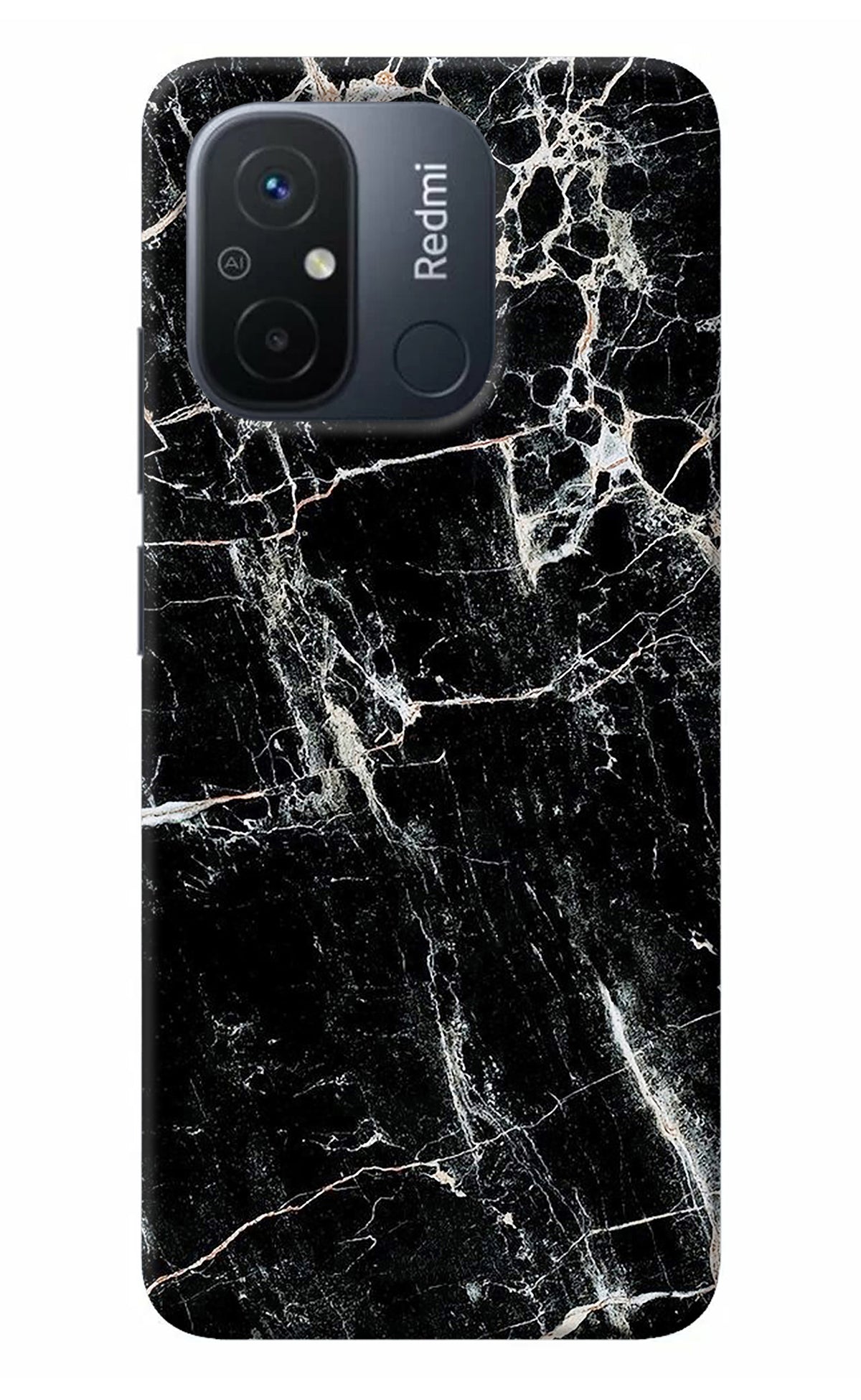 Black Marble Texture Redmi 12C Back Cover