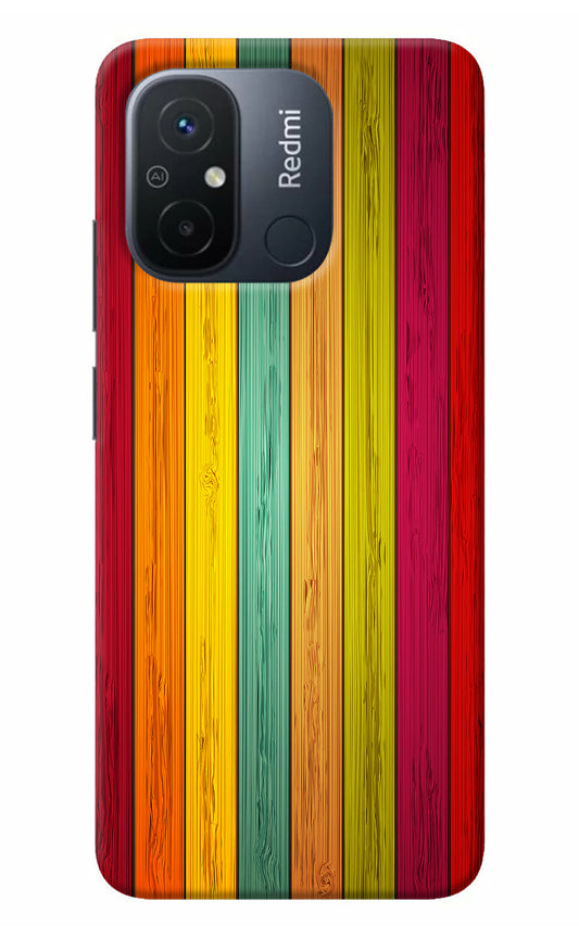 Multicolor Wooden Redmi 12C Back Cover