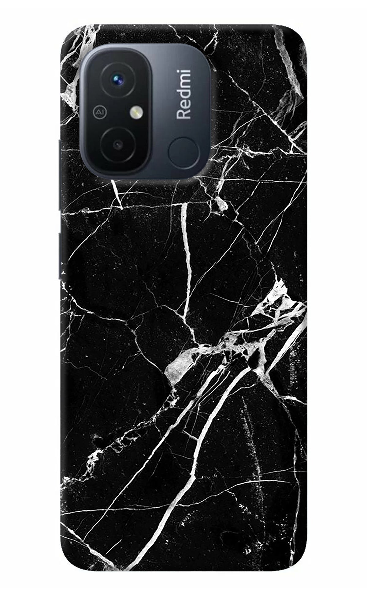 Black Marble Pattern Redmi 12C Back Cover