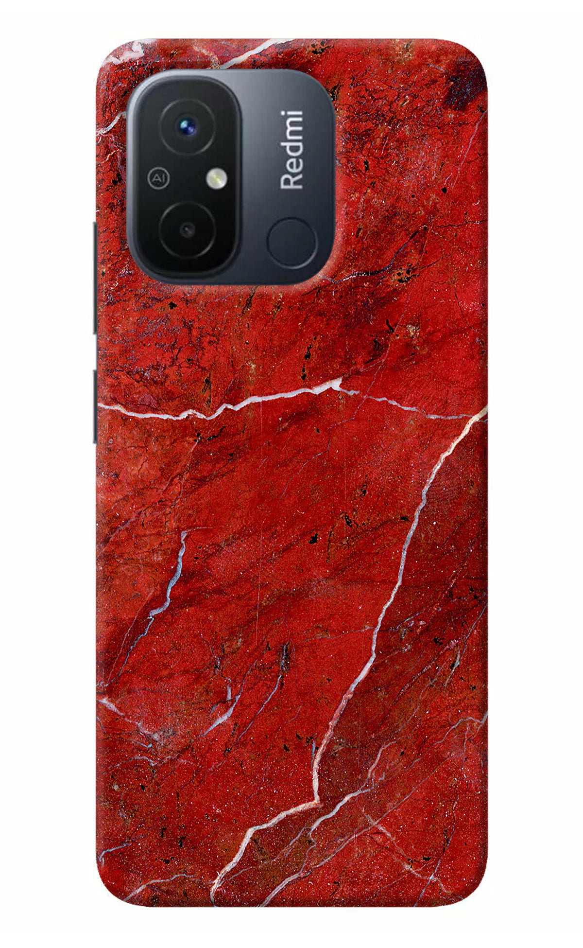 Red Marble Design Redmi 12C Back Cover