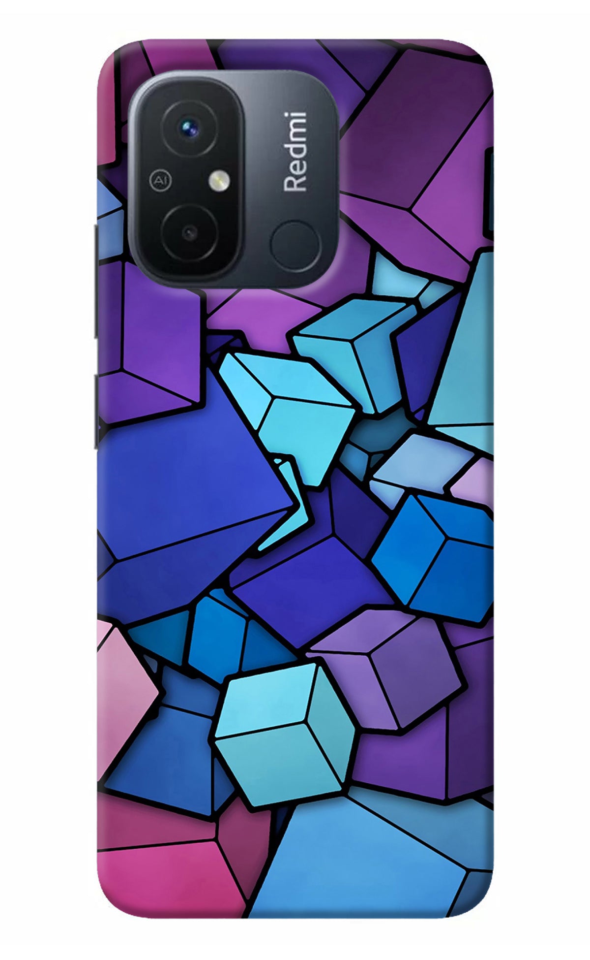 Cubic Abstract Redmi 12C Back Cover