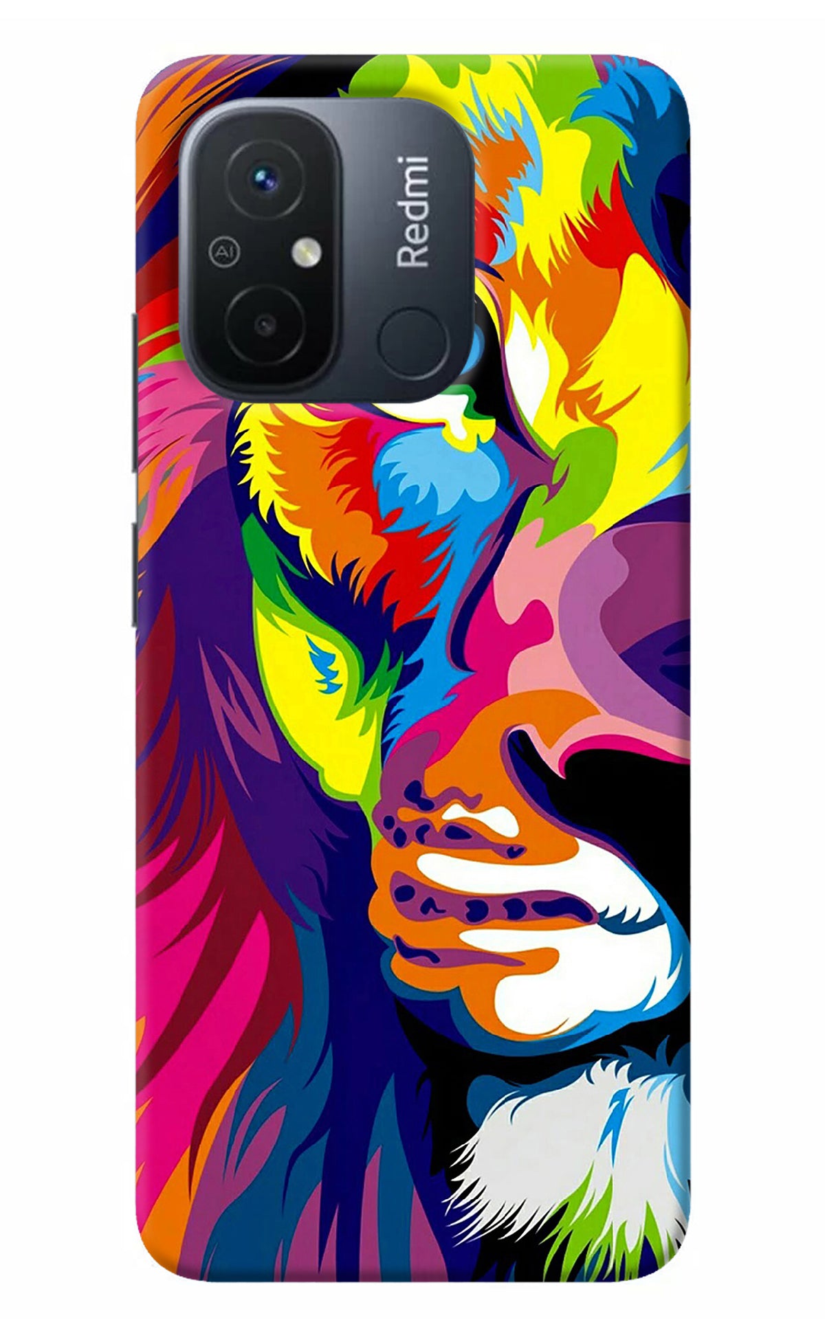 Lion Half Face Redmi 12C Back Cover