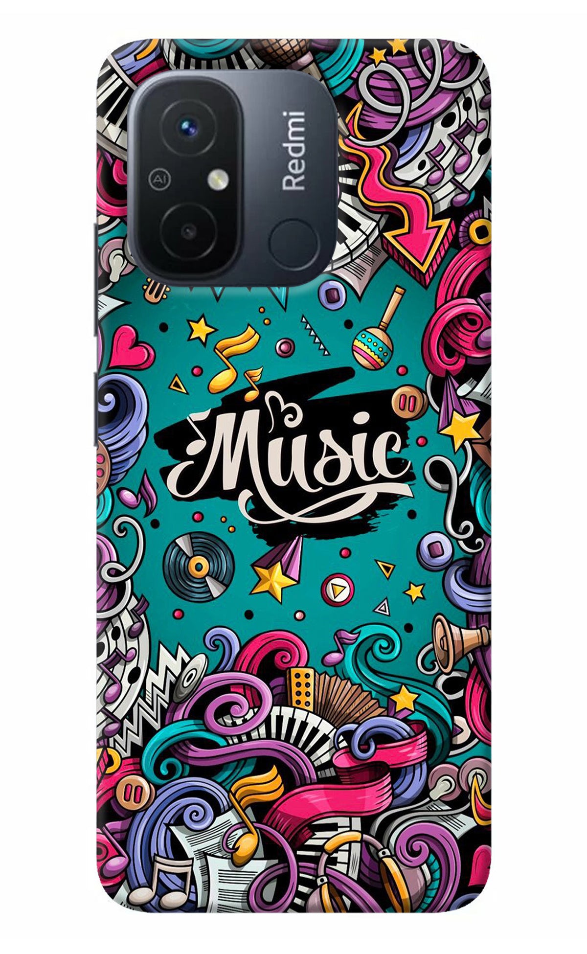 Music Graffiti Redmi 12C Back Cover