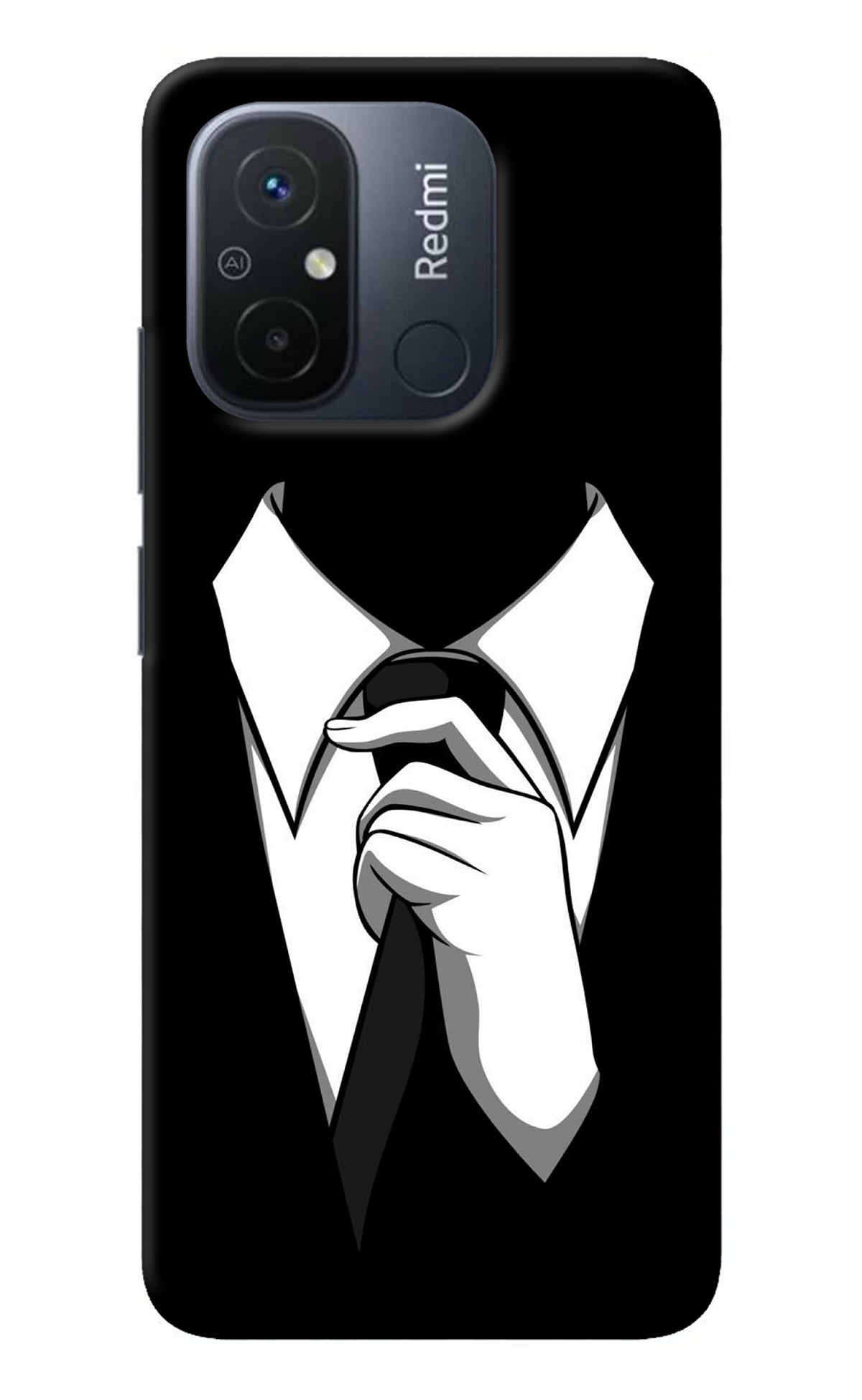 Black Tie Redmi 12C Back Cover