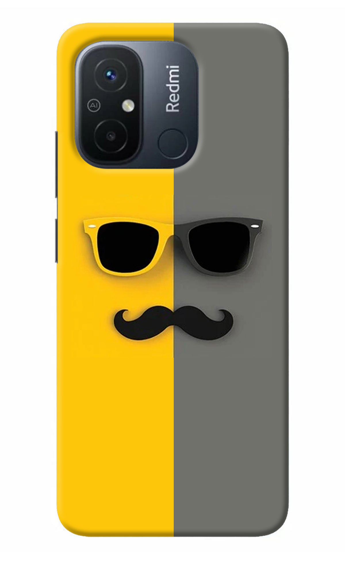 Sunglasses with Mustache Redmi 12C Back Cover