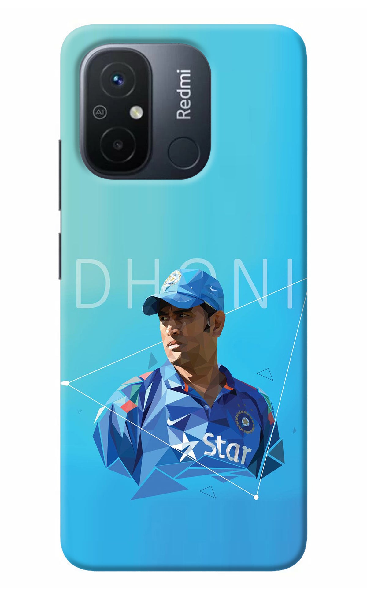 Dhoni Artwork Redmi 12C Back Cover