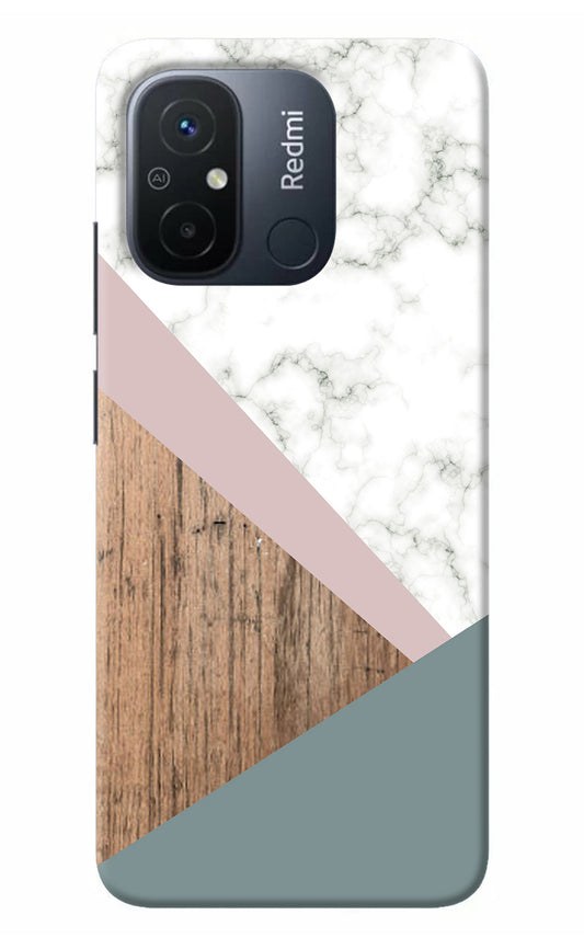 Marble wood Abstract Redmi 12C Back Cover