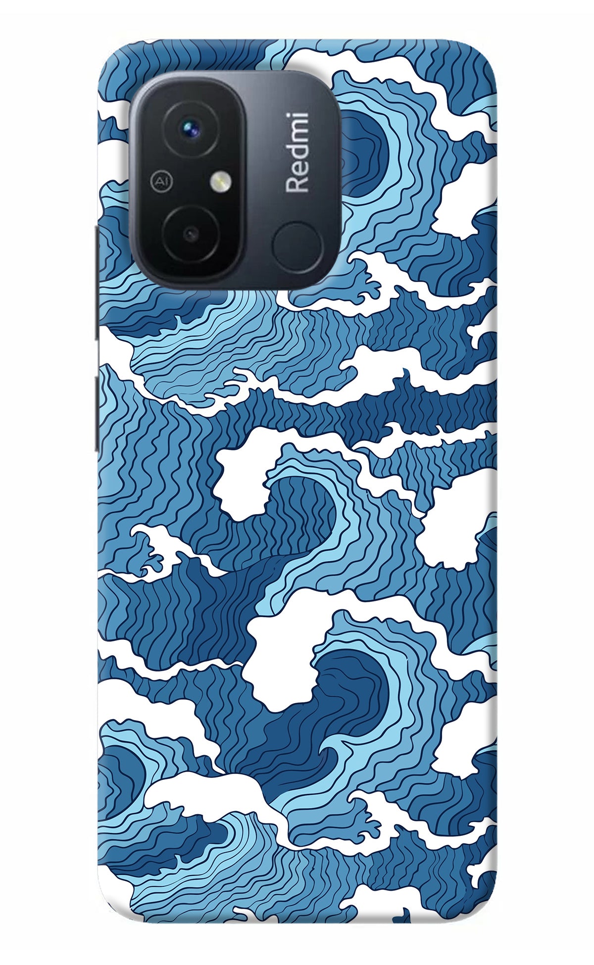 Blue Waves Redmi 12C Back Cover