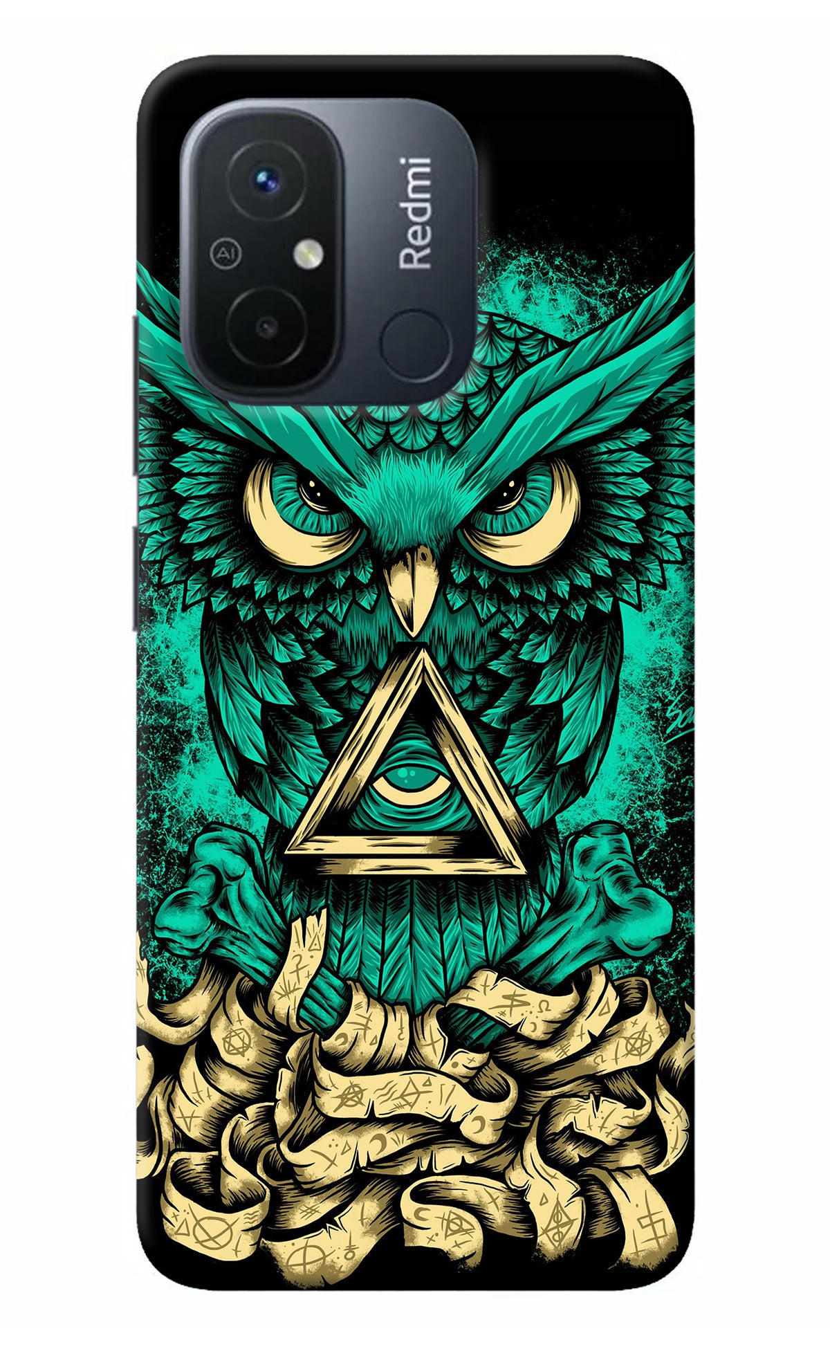 Green Owl Redmi 12C Back Cover