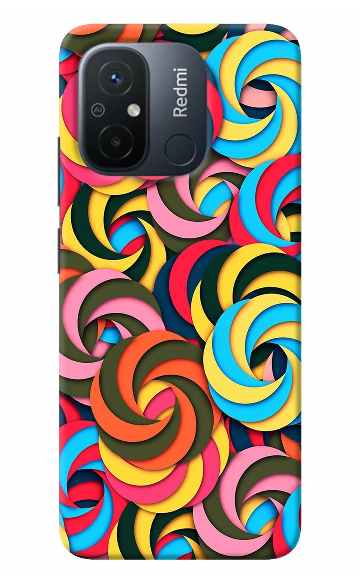 Spiral Pattern Redmi 12C Back Cover