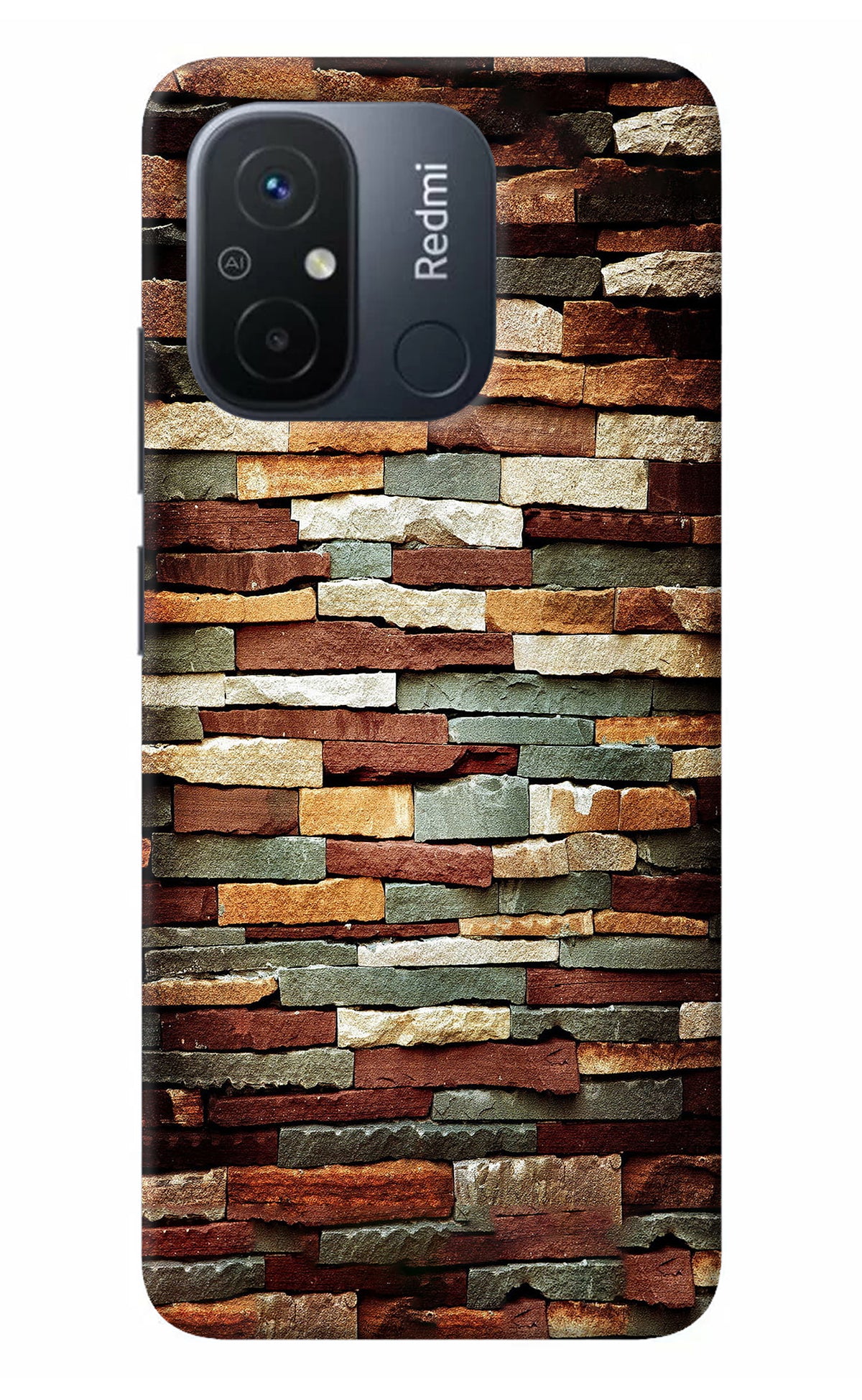 Bricks Pattern Redmi 12C Back Cover