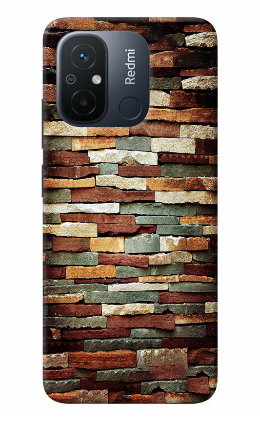 Bricks Pattern Redmi 12C Back Cover