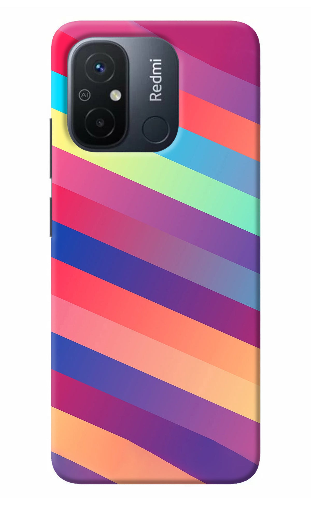 Stripes color Redmi 12C Back Cover