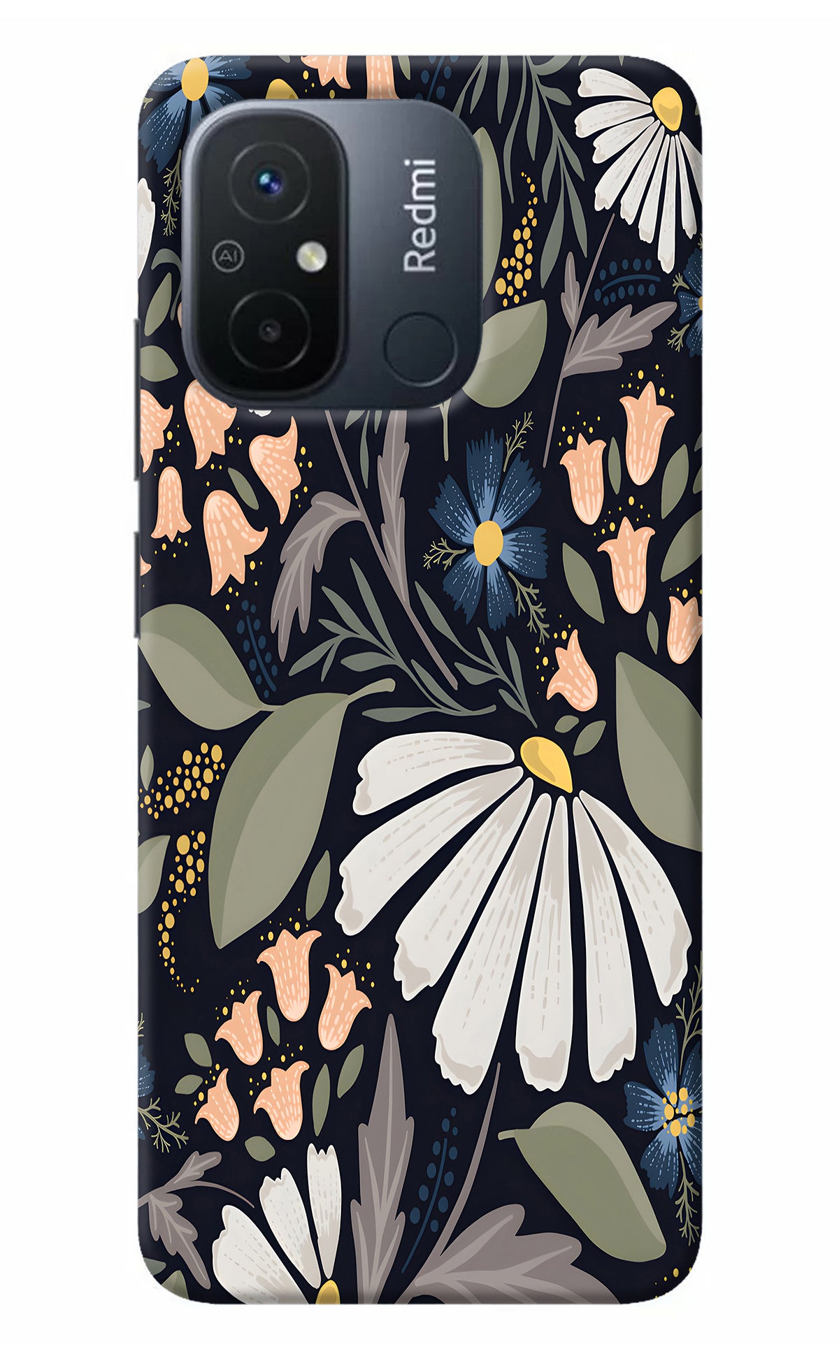 Flowers Art Redmi 12C Back Cover