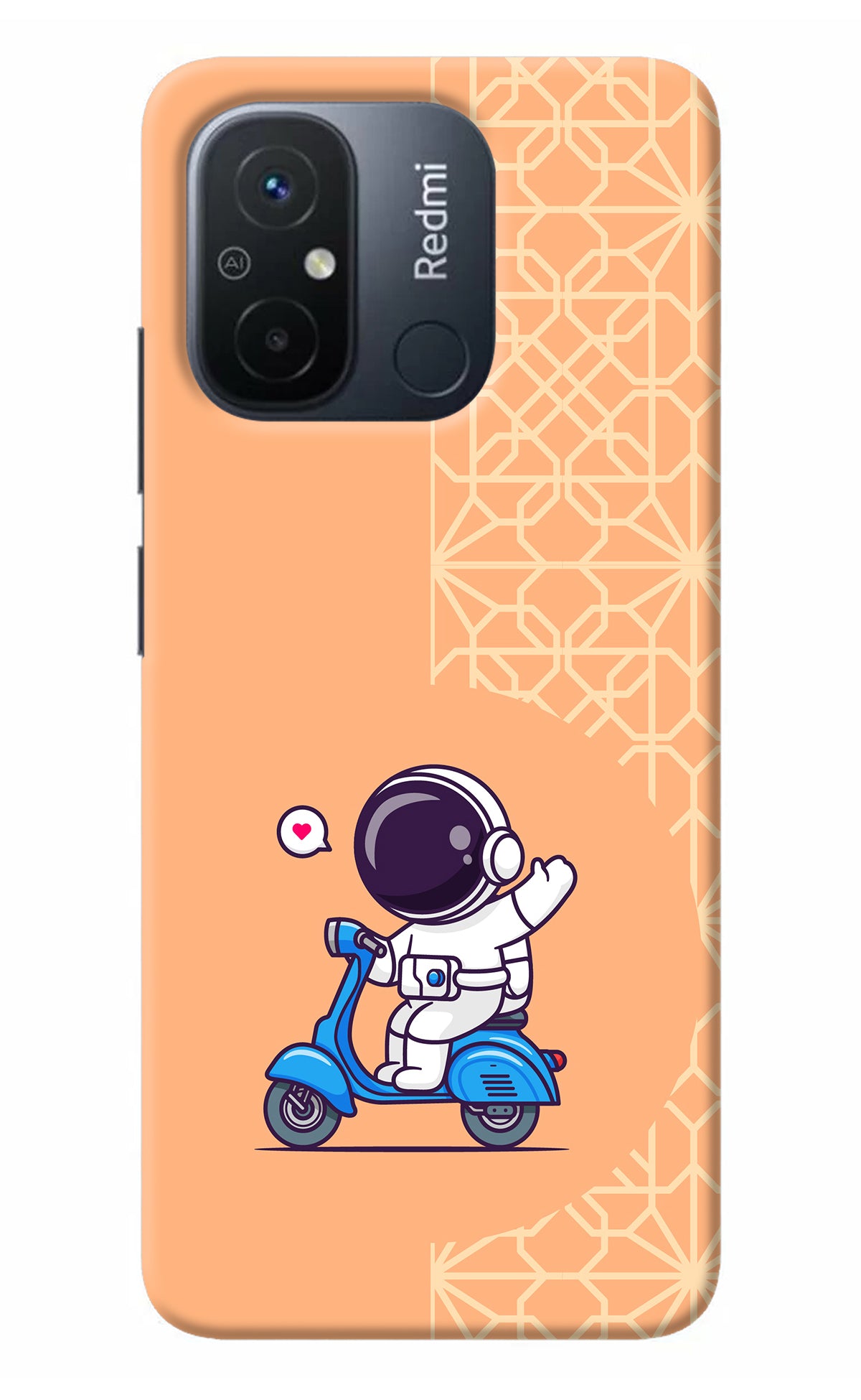 Cute Astronaut Riding Redmi 12C Back Cover