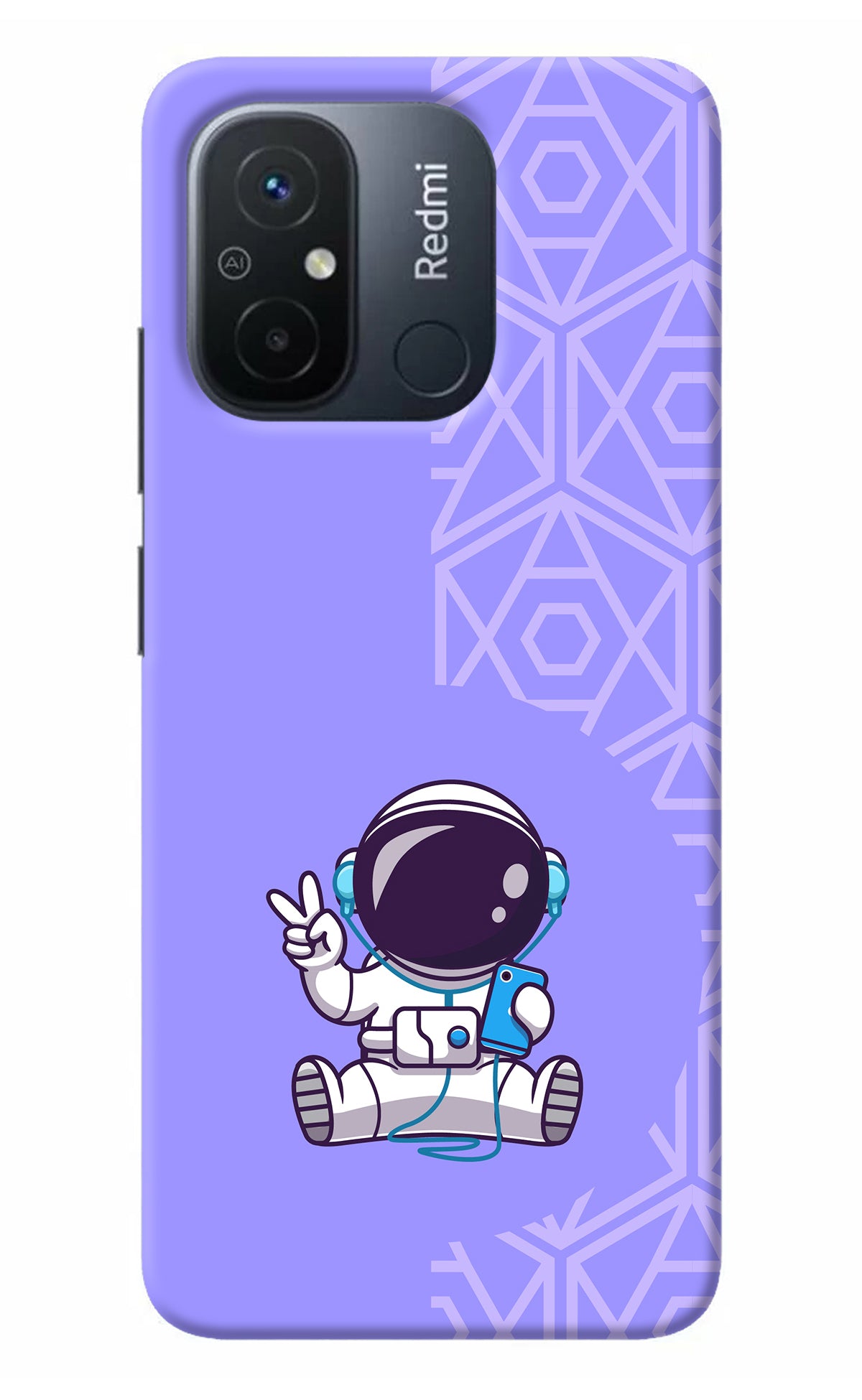 Cute Astronaut Chilling Redmi 12C Back Cover