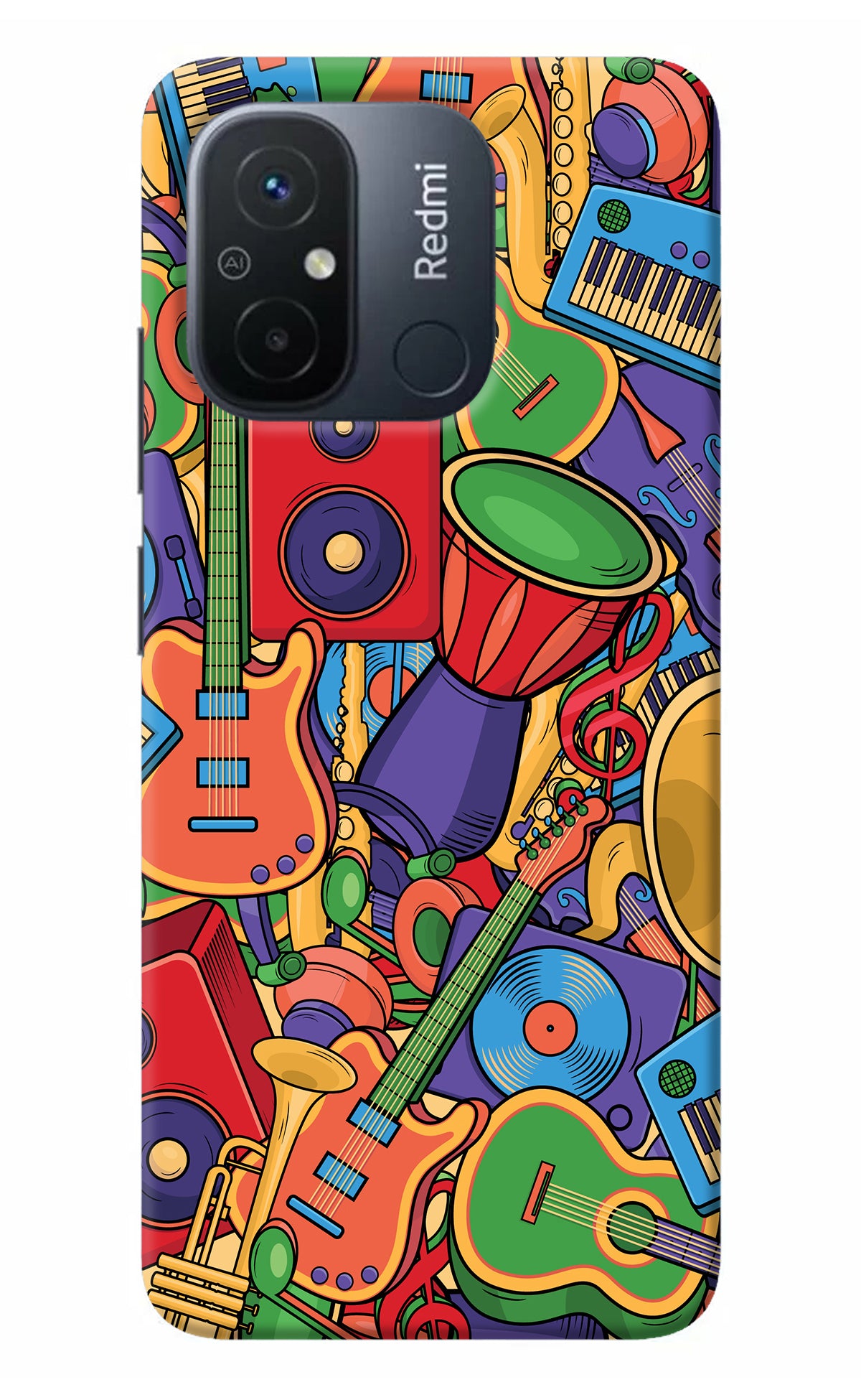 Music Instrument Doodle Redmi 12C Back Cover