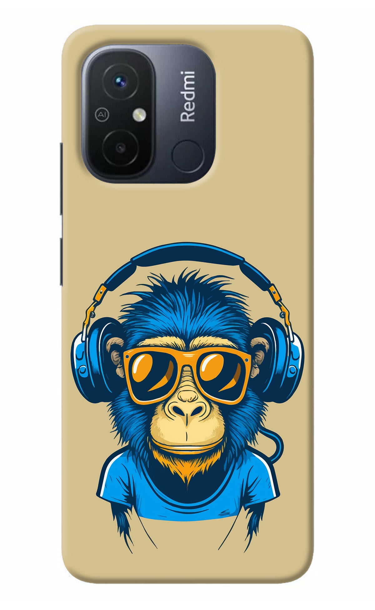 Monkey Headphone Redmi 12C Back Cover