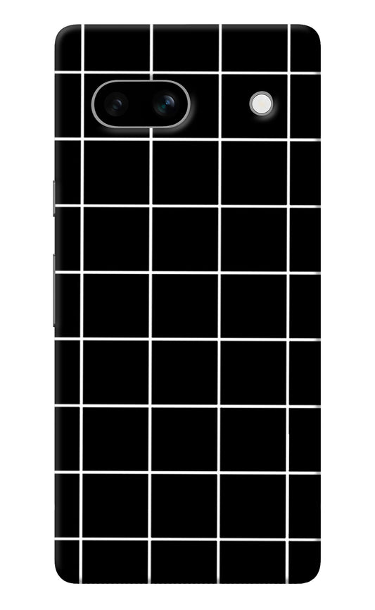 White Grid Google Pixel 7A Back Cover