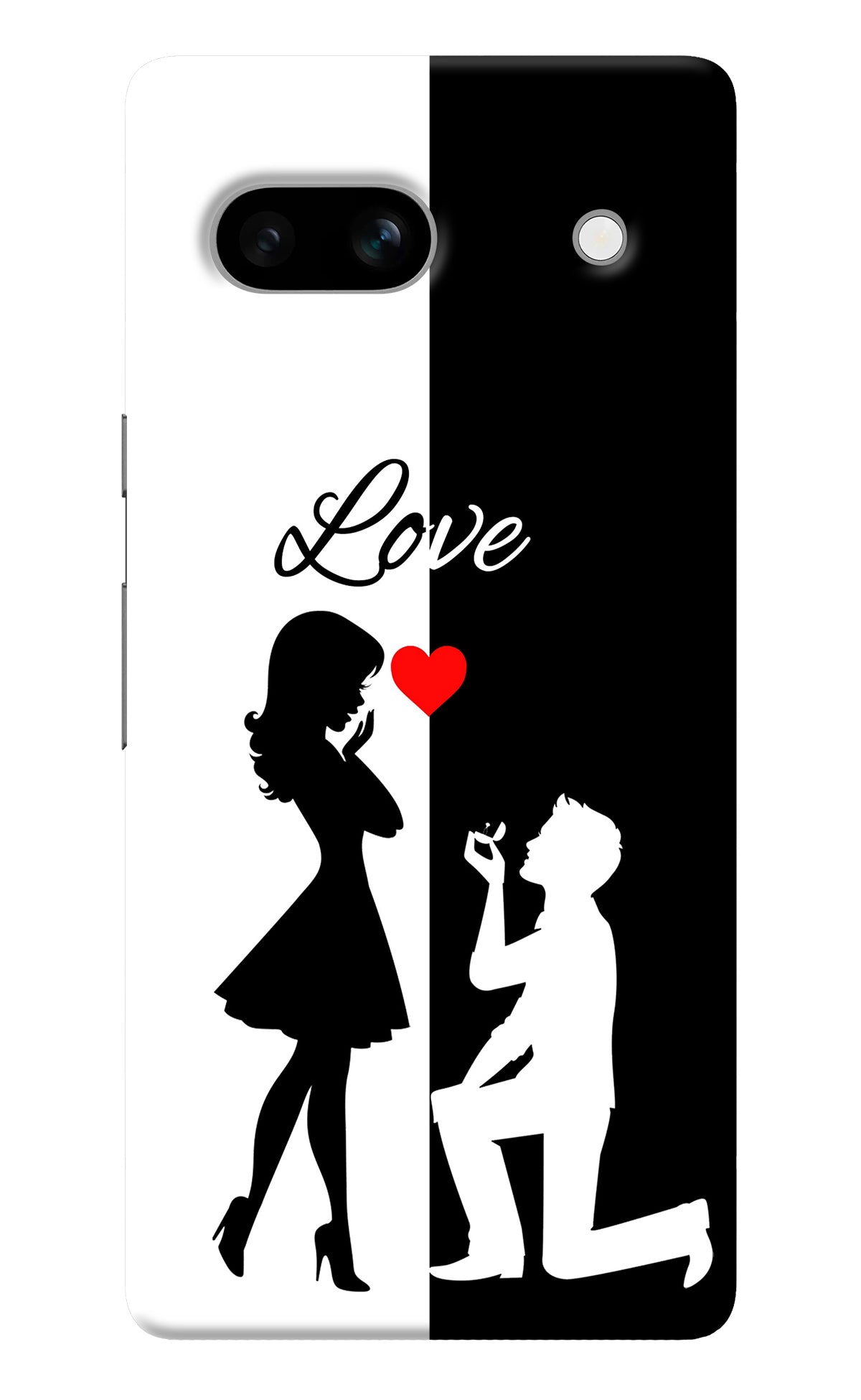 Love Propose Black And White Google Pixel 7A Back Cover