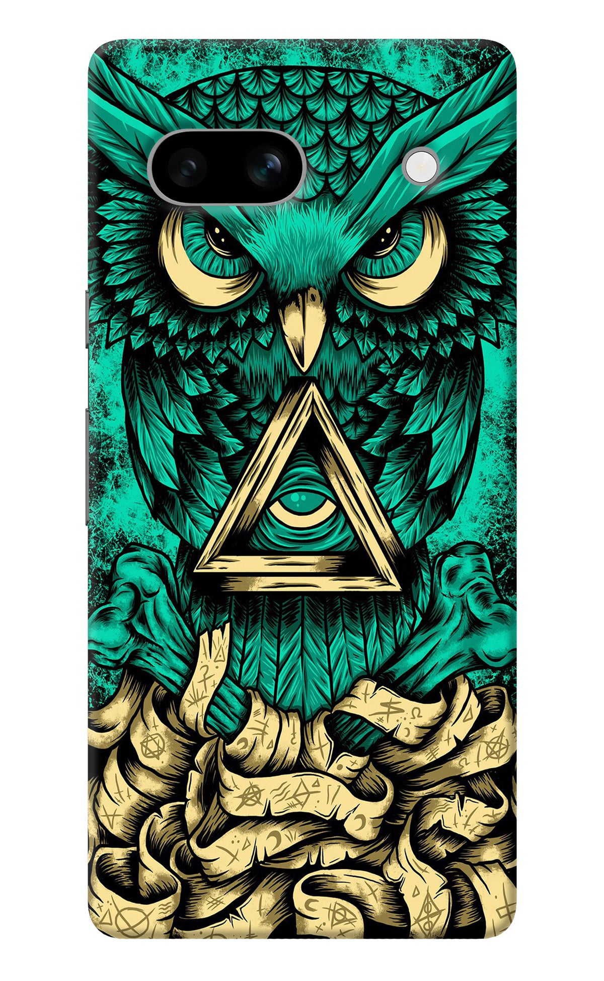 Green Owl Google Pixel 7A Back Cover