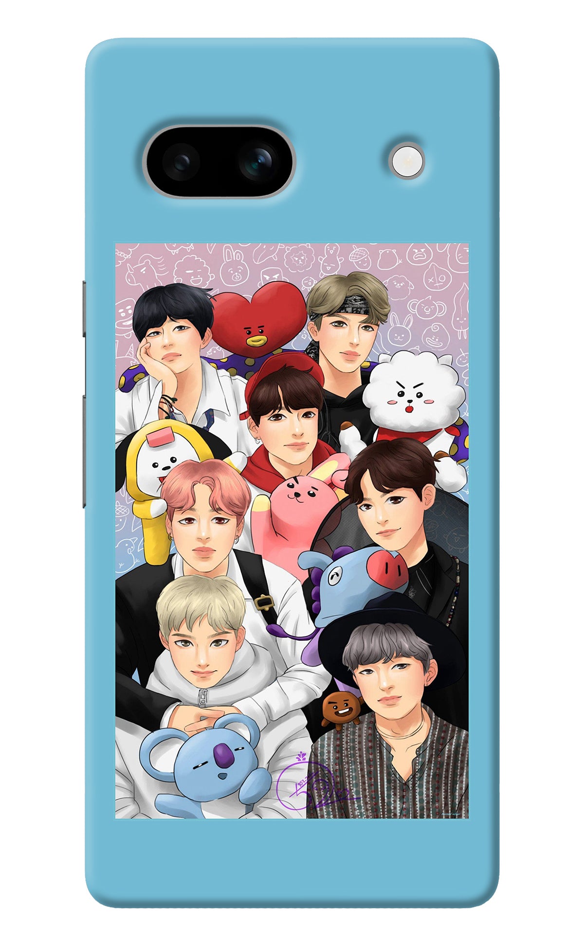 BTS with animals Google Pixel 7A Back Cover