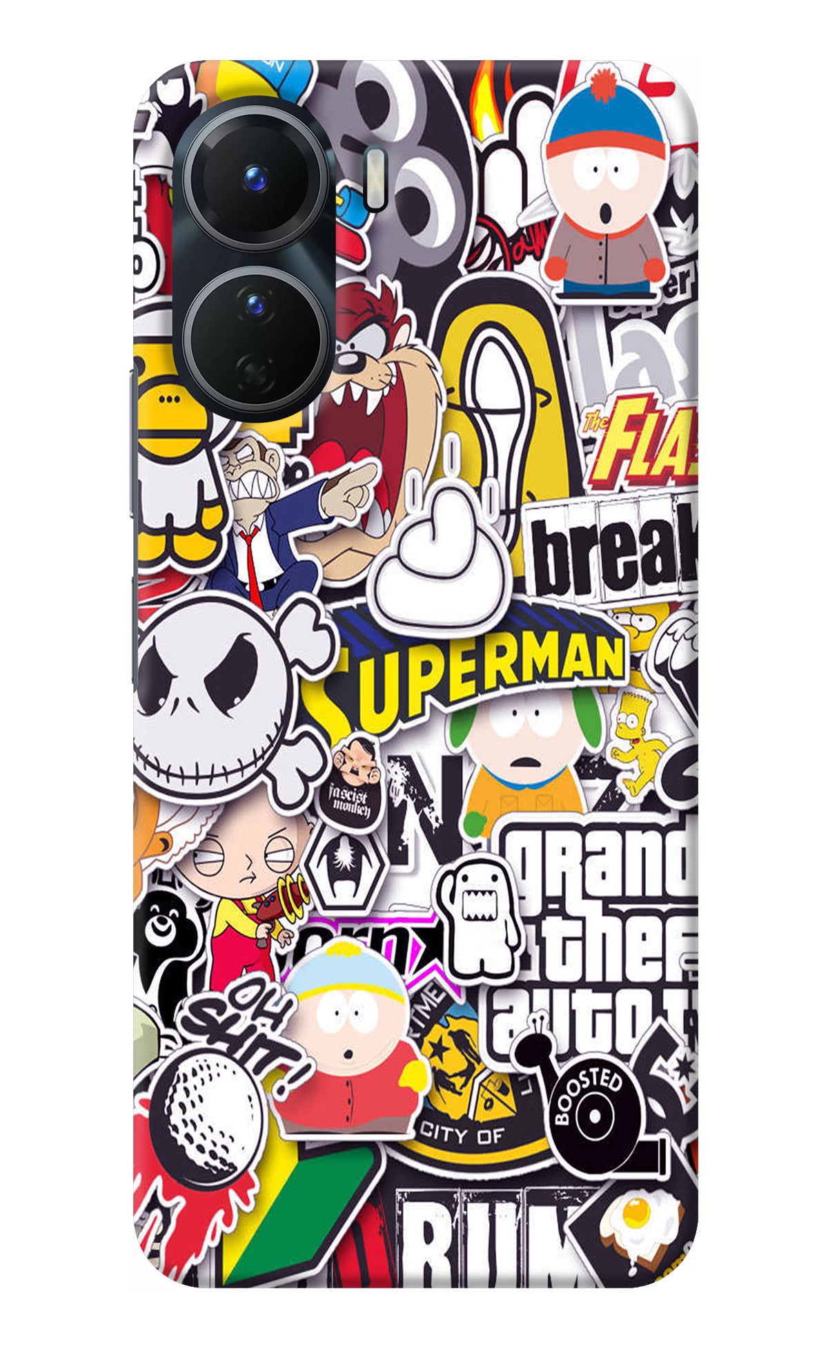 Sticker Bomb Vivo T2x 5G Back Cover