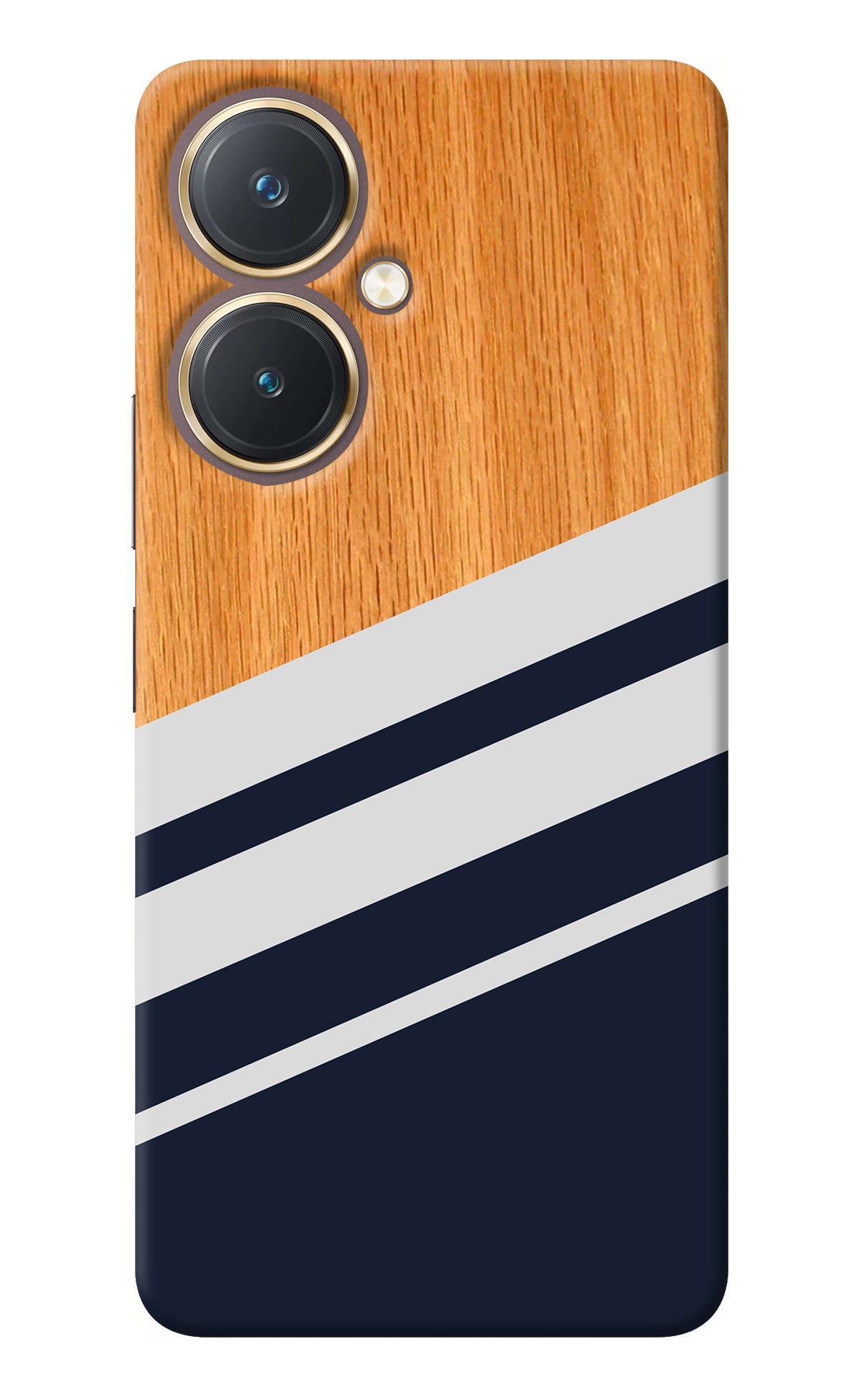 Blue and white wooden Vivo Y27 Back Cover