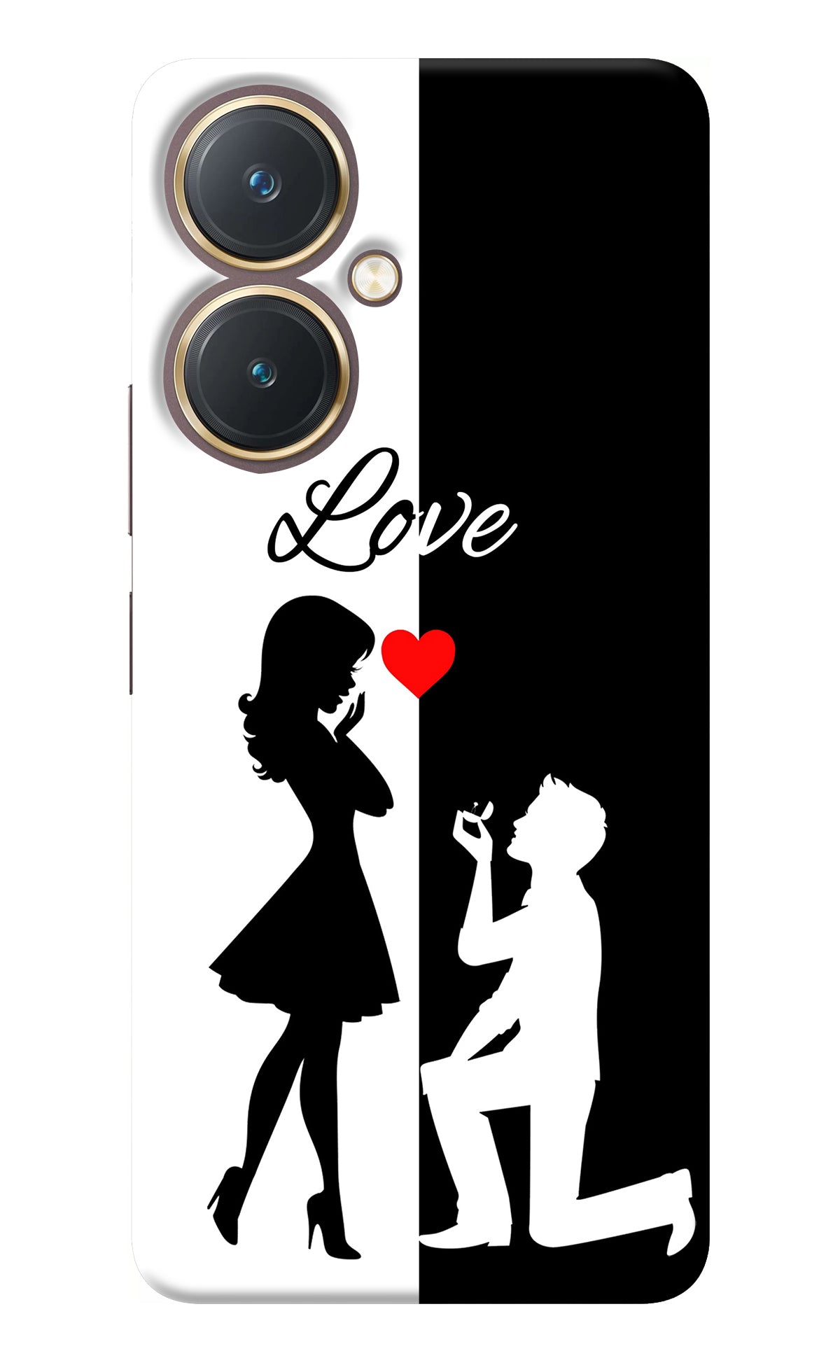 Love Propose Black And White Vivo Y27 Back Cover